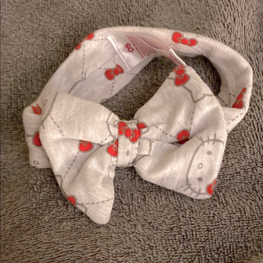 Hello Kitty Newborn Headband Gray and Red with Bow NWOT